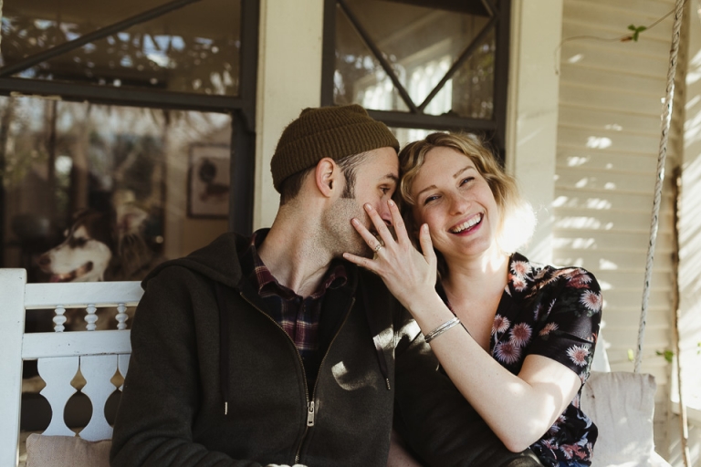 Intimate engagement photos, Portland